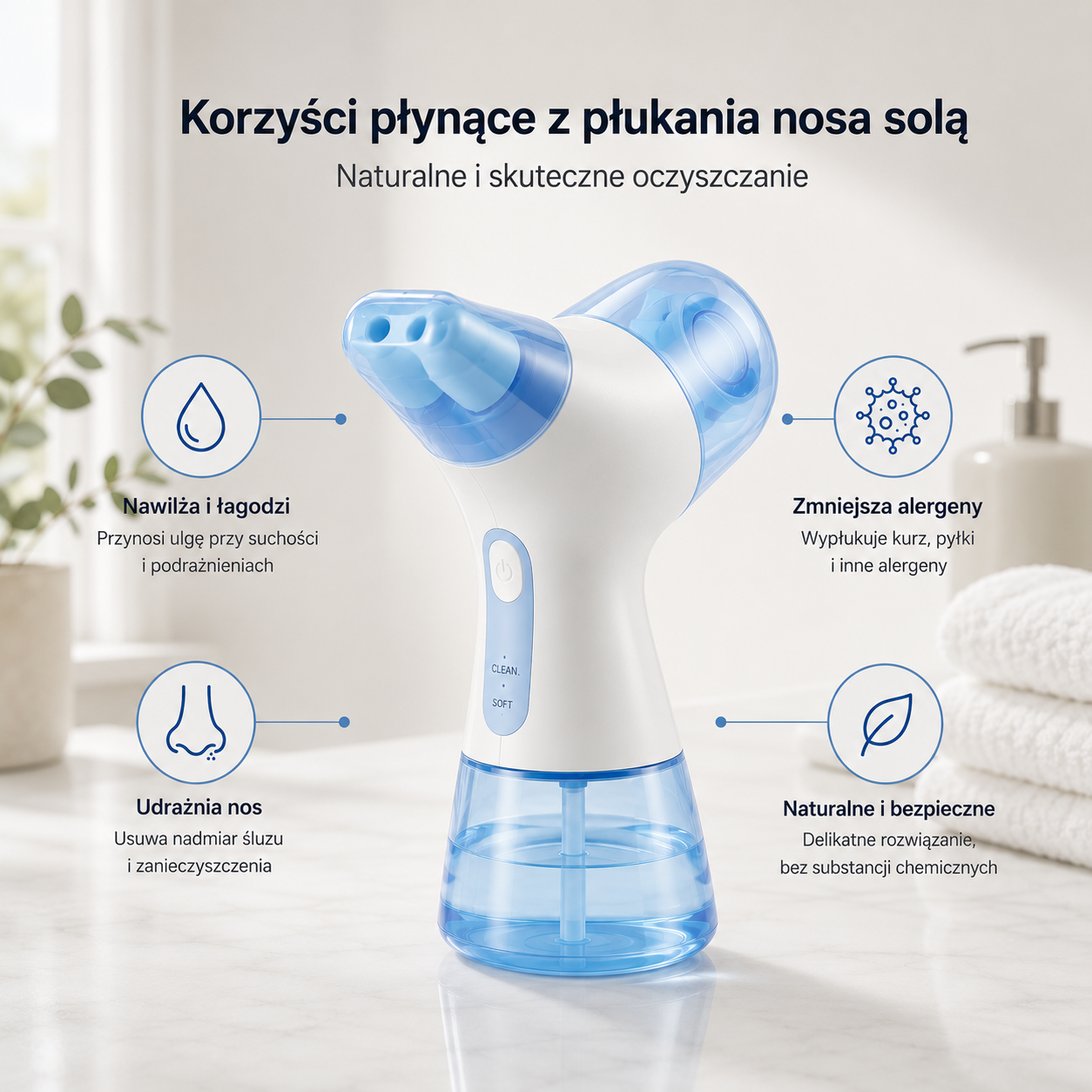 Elektryczny oczyszczacz nosowy AeroSinex™